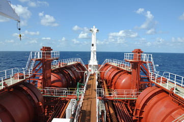 deck of chemical tanker - 12591096