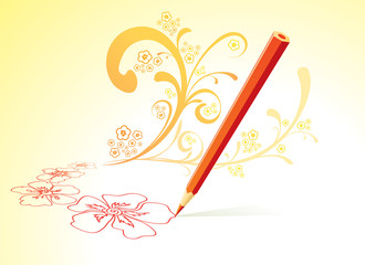 Vector illusration of the red pen