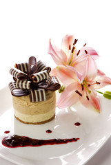 Mousse de arroz a la vainilla y chocolate. México