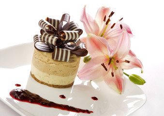 Mousse de arroz a la vainilla y chocolate. México