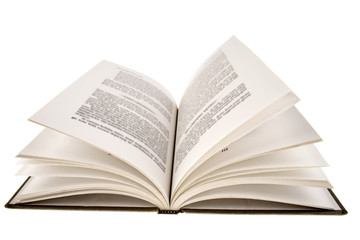 Open book isolated on white background