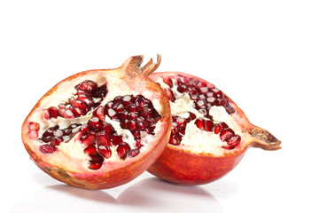 two slices of pomegranate