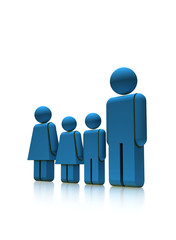 3d plastic family - 3d render isolated illustration