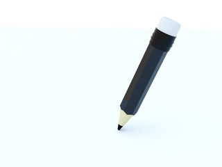 Black pencil icon isolated on white