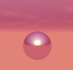 pink metal orb