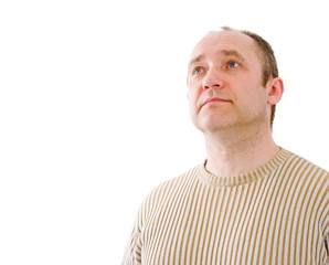 Obraz premium Man looks upward