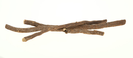 Liquorice sticks isolated