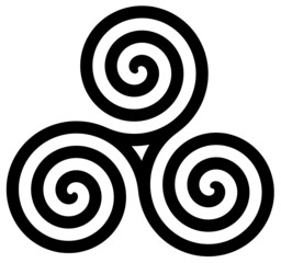 Tryskell Triple Spiral Symbol 010