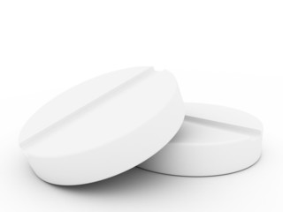 Tablets laying on a white background