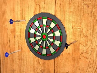 Dartscheibe mit Pfeil