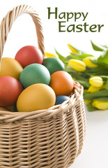 Easter eggs in the basket