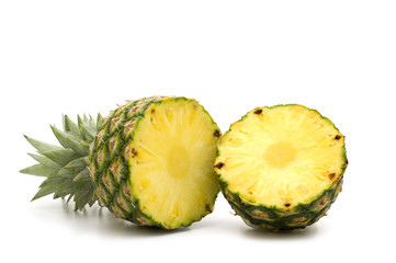 fresh slice pineapple on white background