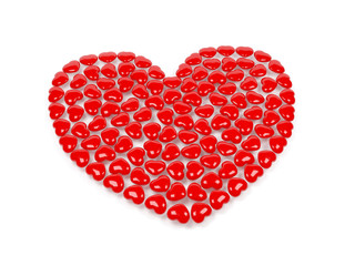 One isolated red heart from hearts