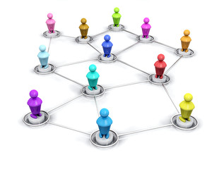 R&eacute;seau social 3D couleurs