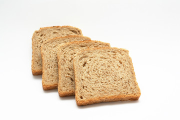 Toast bread on white background