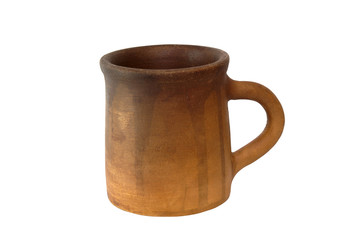 clay cup isolated