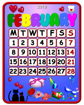 calendar february 2010