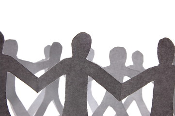 paper people having a party