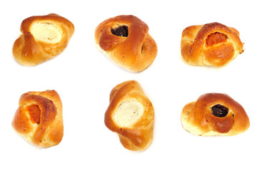 Multi bun collection isolated..