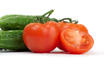 Cucumbers and tomatoes