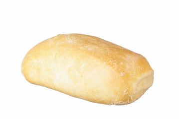 Fresh baguette on white background