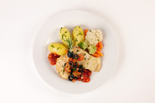 Steinbeisserfilet gegrillt mit Kartoffeln