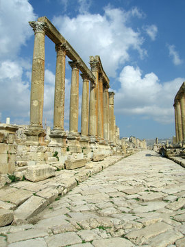 Säulengang, Ruinen von Jerash, Jordanien