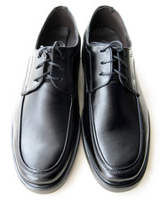 leather shoes of man