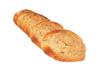 Sliced bread over white