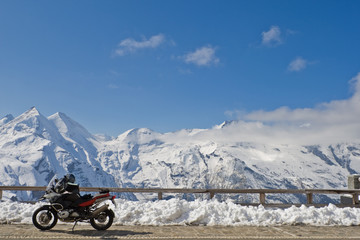 Motorbike in Grossglockner, Austria