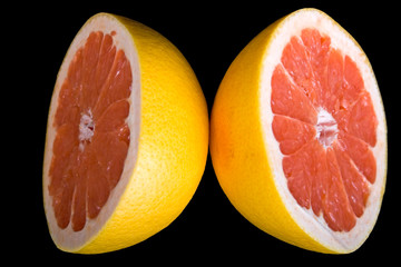 Rote halbierte Grapefruit