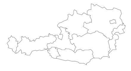 Österreich Karte der Bundesländer - 12636457