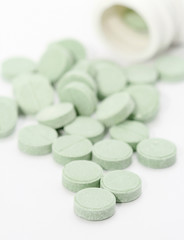 .Pills on a white background