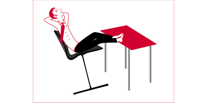 resting young guy at the office