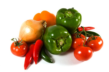 Vegetables on an isolated background