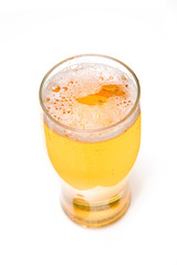 Pint of beer isolated on a white background.