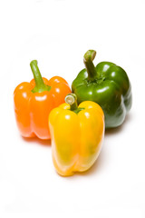 Bell peppers isolated on a white background.