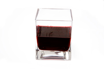 Glass of port on a white studio background
