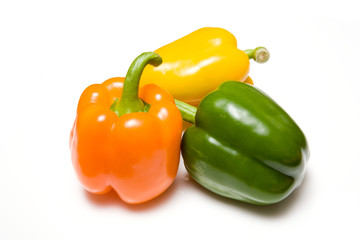 Bell peppers isolated on a white background.