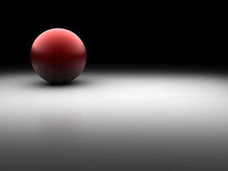 sfera rossa su base bianca