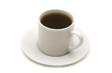 Obraz premium cup black coffee on white background.