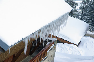 Icicles on a chalet