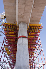 Concrete constructing bridge