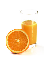 Fresh orange juice and orange