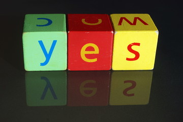 "Yes" II (wooden blocks)