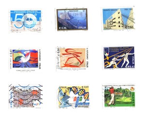 miscellaneous of italian stamps background