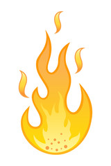hot stylish flame on white background