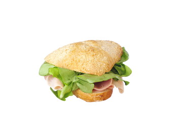 Fresh sandwich on white