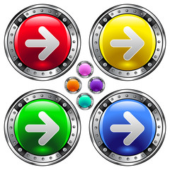 Vector set of arrow or directional buttons