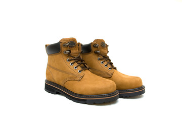 hiking boots on white